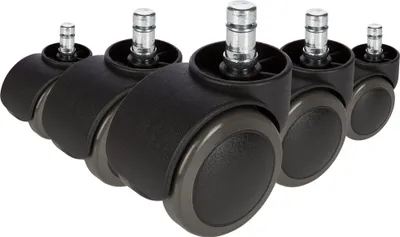 Produktbild von hjh OFFICE Stuhlrollen 5x ROLO No-Noise 11mm/50mm Ersatz Rollen Bürostuhl für Parkett, Laminat, Fliesen oder Steinboden