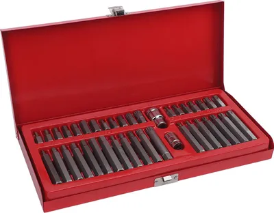 Zdjęcie produktu dla 40-częściowy zestaw wierteł udarowych 1/2 cala x 10 mm 3/8 cala x 10 mm z profesjonalnym napędem CRV Hex Spline Bits z pudełkiem do przechowywania do napraw domowych