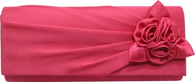 Image de Rose Femme Soirée Sacs d'embrayage en soie artificielle Parti Sacs à main de mariage de mariée Porte-monnaie avec chaîne amovible