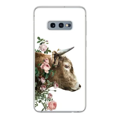 Produktbild von MuchoWow® Handyhülle Schutzhülle Hülle für Samsung Galaxy S10e Schottischer Highlander - Kuh - Blumen Silikon Softcase Handy Hülle - Handy