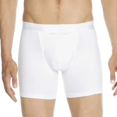Image de HOM Hommes Long Boxer Brief - HO1, shorty, sous-vêtements, uni Blanc L