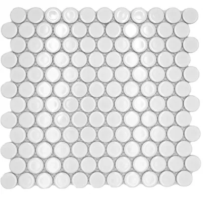 Produktbild von Keramikmosaik weiß glänzend Rundoptik Mosaikfliese Küchenwand Fliesenspiegel Bad Duschwand MOS10-0102GR_f