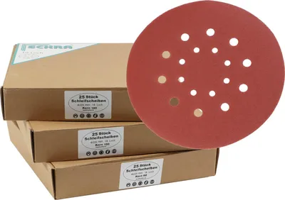 Produktbild von 75 Blatt Schleifscheiben 225mm Korn 60, 100, 180 Schleifpapier für Wand- Deckenschleifer