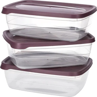 Immagine prodotto di KOTARBAU® Set di 3 pezzi di contenitori per alimenti con coperchio 130 x 190 mm