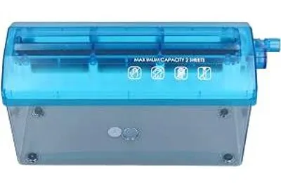Zdjęcie produktu dla Miniaturowa ręczna niszczarka do papieru - Przenośna niszczarka A4 - Kompaktowa i bezpieczna do użytku w domu i biurze
