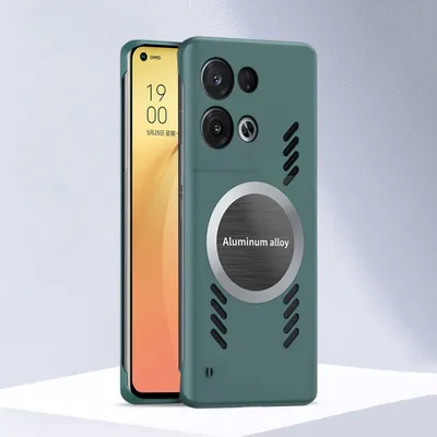 Produktbild von Oppo Reno8 Pro 5G Hülle, Frameless PC Matt Kühlabdeckung Loch Wärmeableitung Schutzhülle für Oppo Reno8 Pro 5G Grün