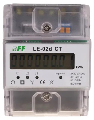 Obrázek produktu pro Měřič spotřeby energie třífázový proud LE-02D-CT F&F