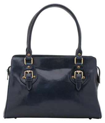 Zdjęcie produktu dla Damska Torba Ręczna ze Skóry Wołowej Zamek Błyskawiczny Brąz Brown UNICA 24x36x12 cm 5557-Marrone