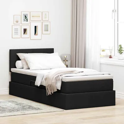 Immagine prodotto di Maison Exclusive - Letto contenitore con materasso, nero, 90 x 190 cm, in velluto