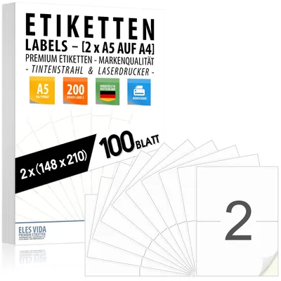 Image de Étiquettes adhésives DIN A5 pour expédition, autocollants d'expédition 210 x 148 mm