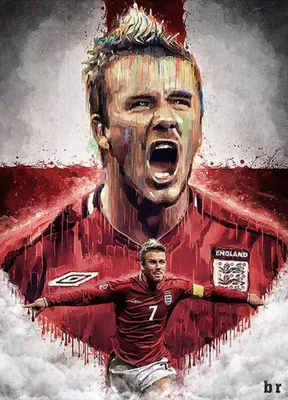 Produktbild von TPFLiving Kunstdruck LW-30 (OHNE RAHMEN) Poster - Leinwand - Wandbild - Hochauflösender Giclée-Druck, langlebig und hochwertig - Berühmte Fußballspieler - David Beckham -  - Größe: 100x150cm