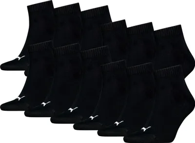 Produktbild von 12 Paar Uni Puma Quarter kurze Sportsocken in Schwarz Größe 43-46