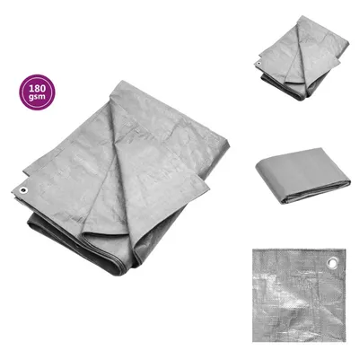 Immagine prodotto di vidaXL Telone 180 g/m² 8x8 m grigio HDPE - Teloni