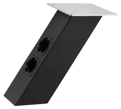 Produktbild von SOTECH Barkonsole schräg 210 mm schwarz mit Steckdosen – Thekenkonsole