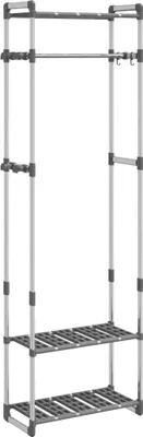Obrázok produktu pre vidaXL vešiak na kabáty 3 police strieborný 59x29x192 cm hliník