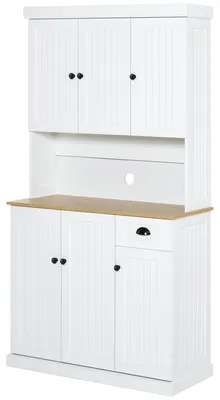 Produktbild von Kš¹chenschrank aus Holz im Landhausstil mit Schr?nken und Schublade, 101 x 39 x 180 cm, Wei?