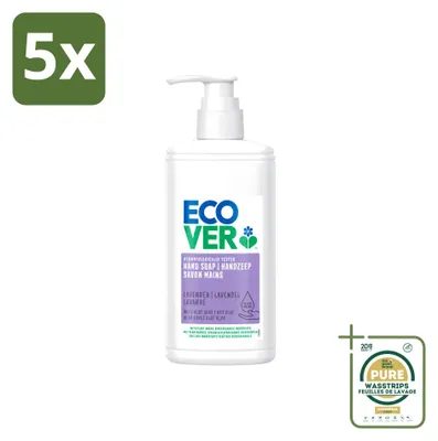 Image de 5 savons pour les mains Ecover, lavande et aloe vera, 250 ml, lot de 5