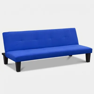 Produktbild von 2- Sitzer Mikrofasersofa Klappsofa Schlafsofa mit Onyx-Füßen für Wohn- und Gästezimmer - Blau