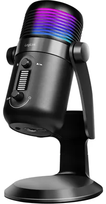 Obrázok produktu pre LogiLink HS0058 LogiLink USB mikrofón s RGB osvetlením, kardioidná charakteristika, čierny