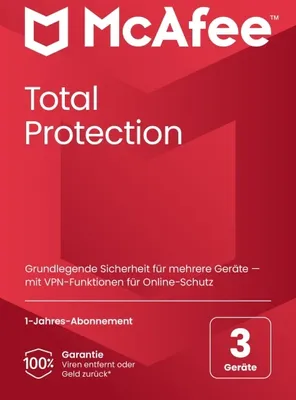 Produktbild von McAfee Total Protection / 3-Geräte / 1-Jahr / BOX