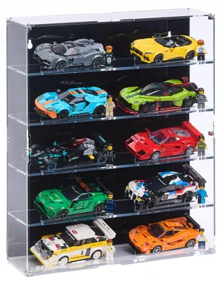 Produktbild von Blacked Brick Wandvitrine für 10 LEGO® Speed Champions (5×2), z. B. F1