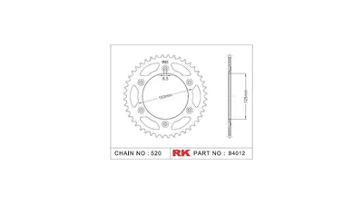 Produktbild von Rk Kettenrad 520 45z Stahl silber
