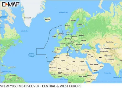Image de C-map Carte Continentale + Nautique Pour l'Europe Centrale et Occidentale Bleu Bleu One Size