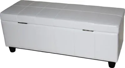 Produktbild von Úložná lavica Kriens, koža + Imitácia kože, 112x45x45cm Certifikát MVG ~ biela