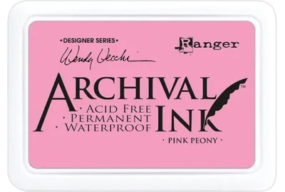 Produktbild von Ranger Archival Ink Stempelkissen - Feinkontur/Wasserfest Pink Peony by Wendy Vecchi