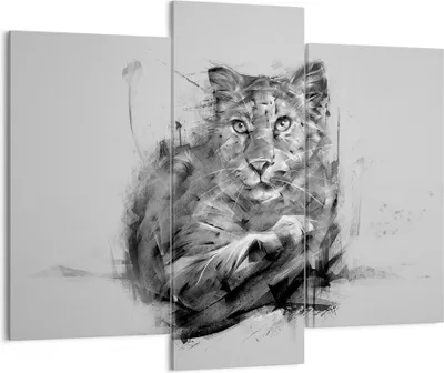 Produktbild von Bild auf Leinwand - Leinwandbild - Tier Abstraktion - 130x100cm - Wand Bild - Wanddeko - Leinwanddruck - Bilder - Kunstdruck - Wanddekoration - Leinwand bilder - Wandkunst - CB130x100-3850