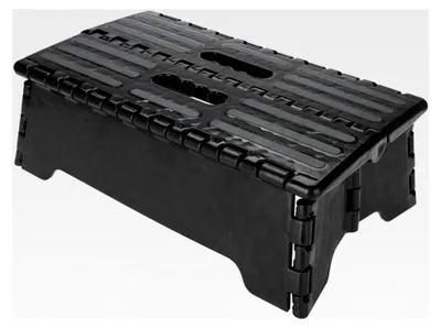 Produktbild von Klappbarer Tritthocker, tragbarer Hocker für Auto/Bad, Schwarz, 38 x 21,5 x 13 cm