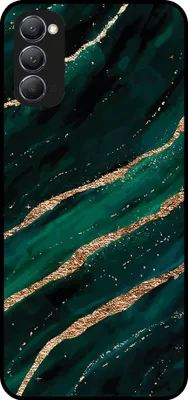 Immagine prodotto di Smartphonica Custodia per telefono adatta per Oppo Reno4 5G con stampa in marmo - Custodia posteriore in TPU con design in marmo - Verde Oro