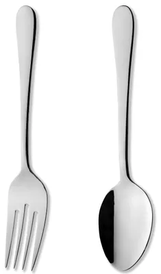 2-tlg. Servierbesteck-Set, Edelstahl 18/0, silber, spülmaschinengeeignet