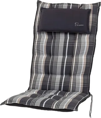Produktbild von Auflage Hochlehner Sylt 90584-700 grau Streifen 120x49x9 cm Sun Garden