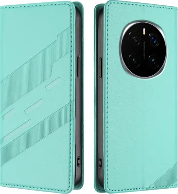 Produktbild von Hülle für Honor Magic7 Pro, Kunstleder Brieftaschen Handyhülle mit Kartenfach und Standfunktion Türkis