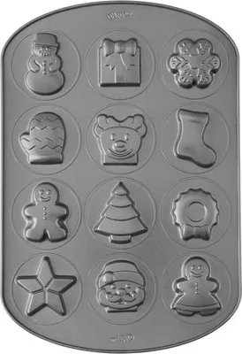 Produktbild von Wilton Cookie Pan Holiday Icons 12 Weihnachtsmotive