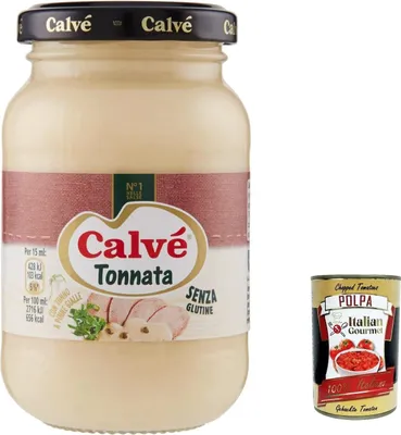 Produktbild von 12x Calvè Salsa Tonnata Thunfischsauce würzen soße Salad sauce 225 ml + Italian Gourmet polpa 400g