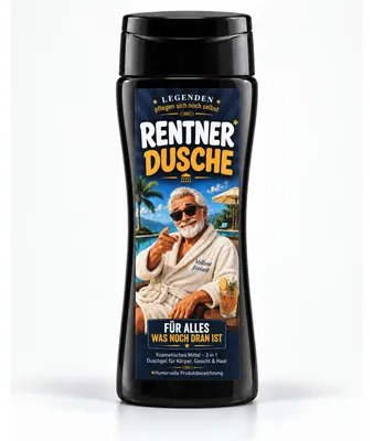 Produktbild von Rentner Dusche – lustiges 3-in-1 Duschgel & Geschenk zum Ruhestand