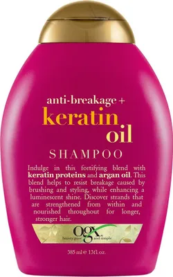 Zdjęcie produktu dla OGX Anti-Breakage + Keratin Oil Szampon z olejkiem keratynowym zapobiegający łamaniu włosów, 385 ml