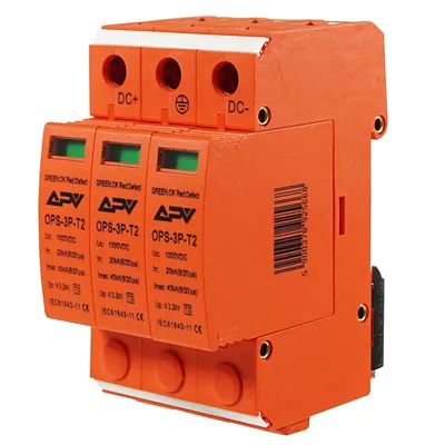 Produktbild von Überspannungsableiter C (T2) 3-polig für 1000V DC 40kA PV Photovoltaik DIN-Schienenmontage