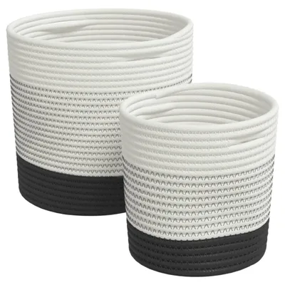 Immagine prodotto di vidaXL Cestini portaoggetti 2 pz. Cotone bianco e nero