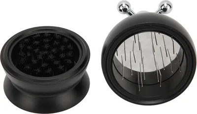 Obrázok produktu pre Adjustable Coffee Distributor Food Grade Metal Rotating Handle Fixed Cover 22 Needles Coffee Powder Distributor Black 53mm