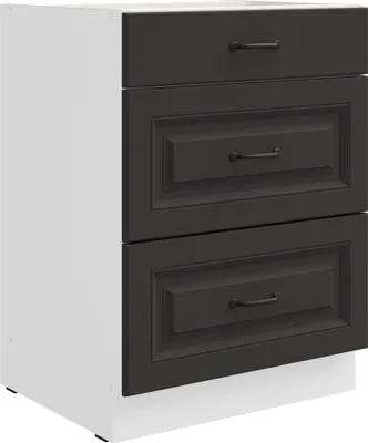 Produktbild von Küchen Unterschrank 60 cm Stilo Grau Vollauszug Soft-Close Küche Einbauküche