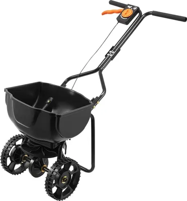 Produktbild von Streuwagen Rasen- & Düngerstreuer - Schleuderstreuer - Fassungsvermögen 6,8 kg - Streubreite 3 m - Räder 25,4 cm - Einstellbare Streumenge - Für Saatgut & Dünger