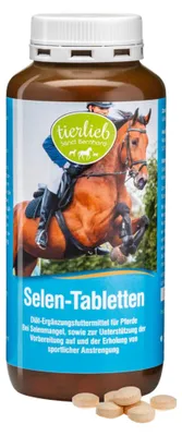 Zdjęcie produktu dla Tierlieb – pasza uzupełniająca w tabletkach dla koni, selen organiczny z witaminą E, 500 tabletek