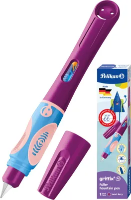 Produktbild von Pelikan Schulfüller griffix, Rechtshänder, Feder A (Anfänger), inklusive Tintenpatrone, sweet berry