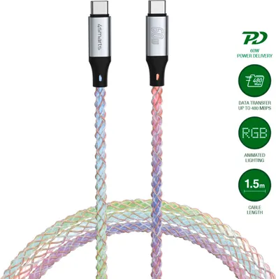 Produktbild von Kabel 4Smarts Usb-C 60W 1.5M Rgb