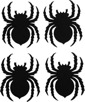 Produktbild von Oblique Unique 4x Filz Spinne als Untersetzer Tisch Deko Hängedeko Halloween Party - schwarz