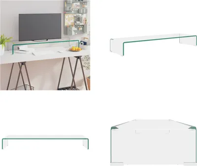 Immagine prodotto di vidaXL Tavolo TV/alzata schermo in vetro trasparente 100x30x13 cm - Mobile TV - Mobili TV - Mobile TV - Mobile TV