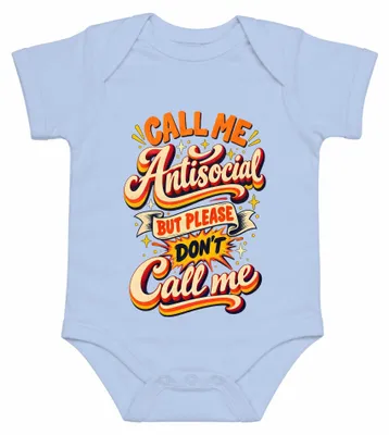 Imagen del producto de Llámame antisocial, pero por favor, no me llaméis "Lustig". Sarcasmo, ironía. Bebé, azul celeste, talla 3/6